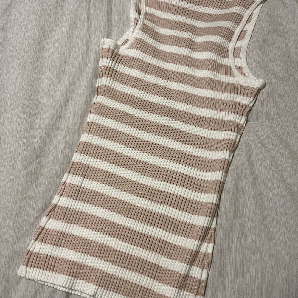 Striped Ribbed Tank Top - Stretch - Picture 3 of 4